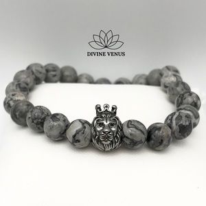 Picasso Jasper Stone Lion Stretch Bracelet